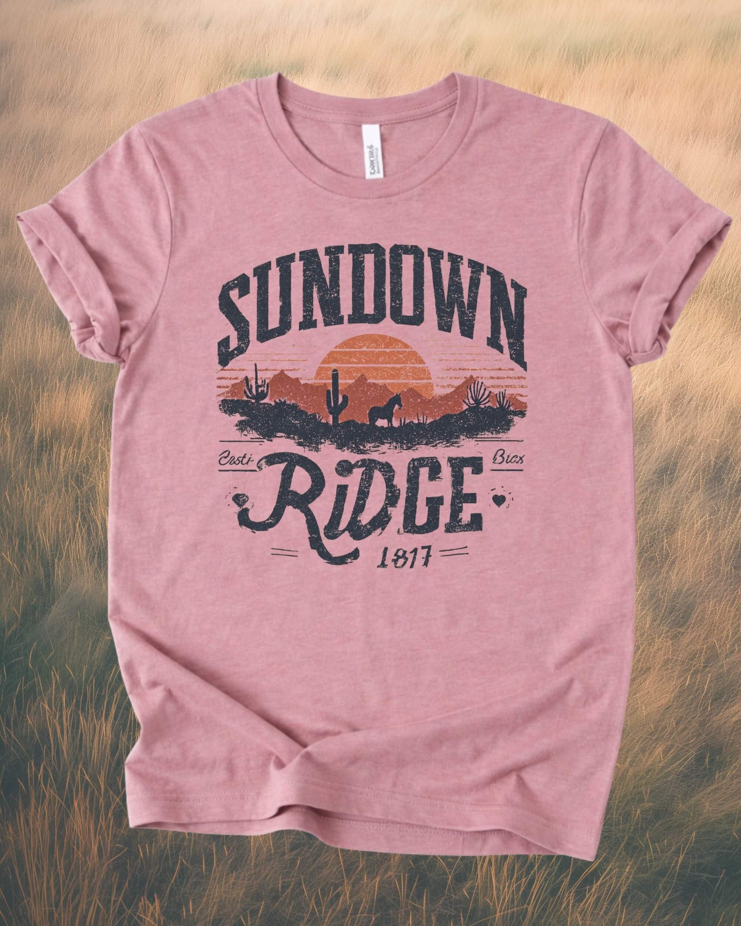 Sundown Ridge — Vintage Sunset Graphic T-Shirt