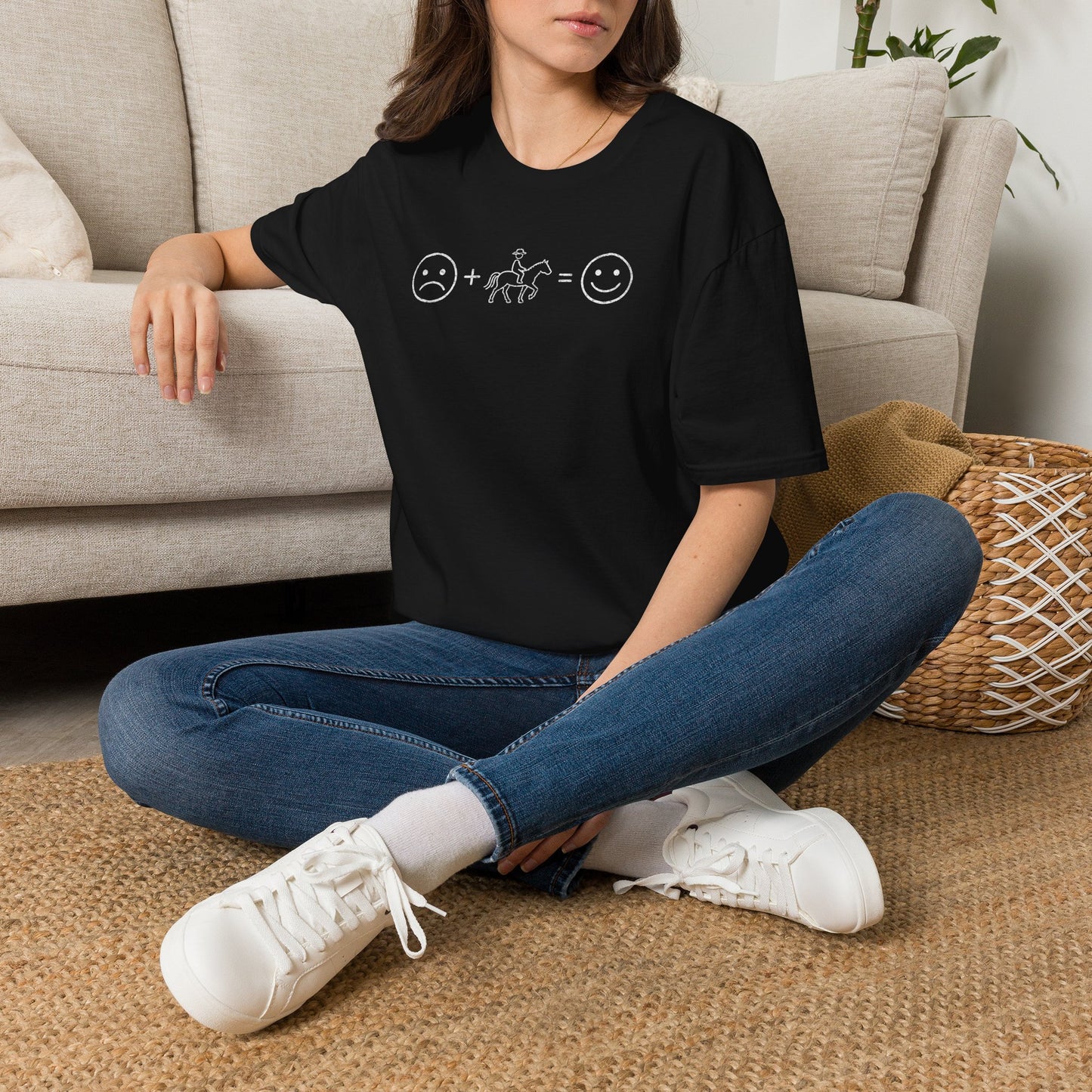 Horse Therapy T-Shirt — Sad + Horse = Happy Graphic Tee