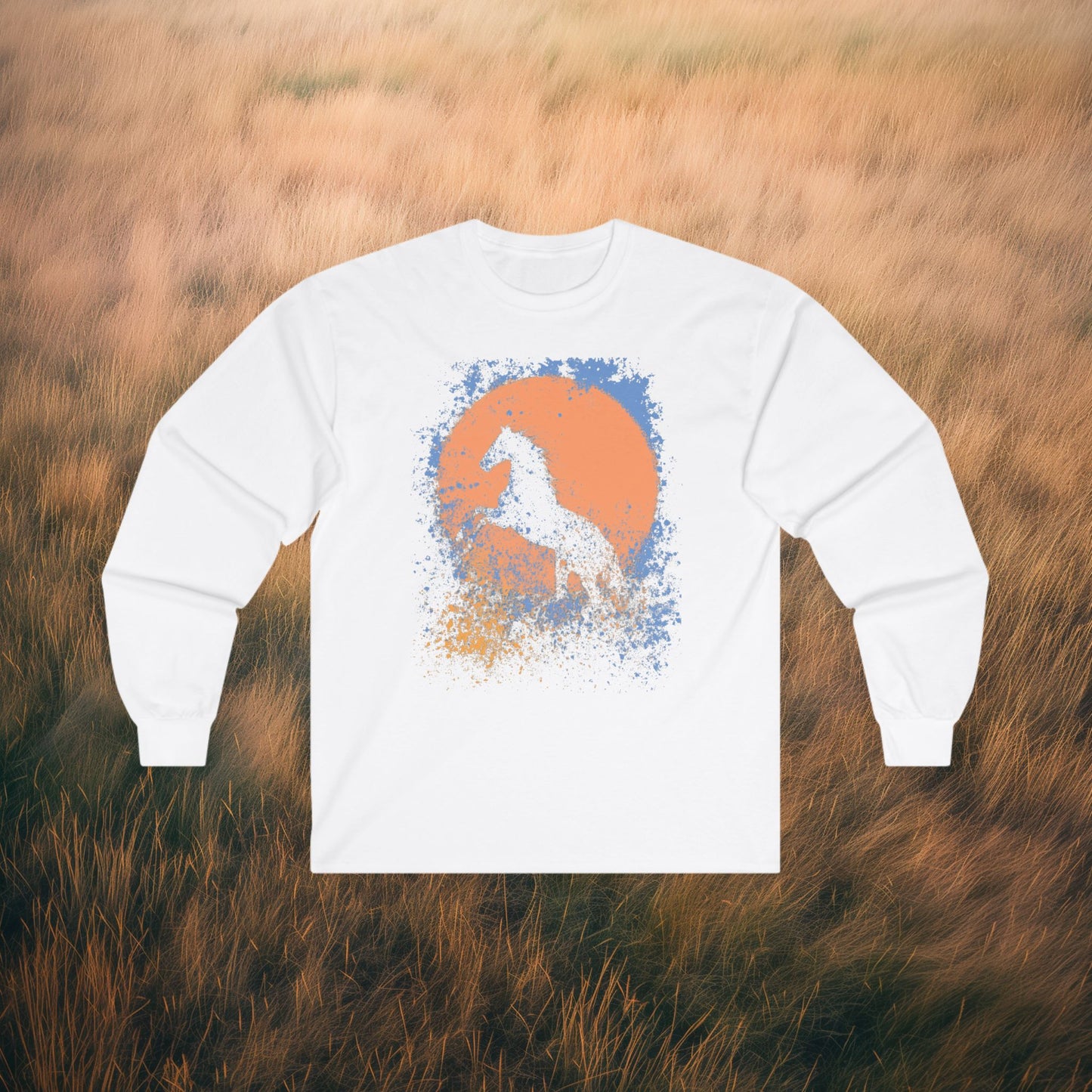 Horse Silhouette Splash - Long Sleeve Tee