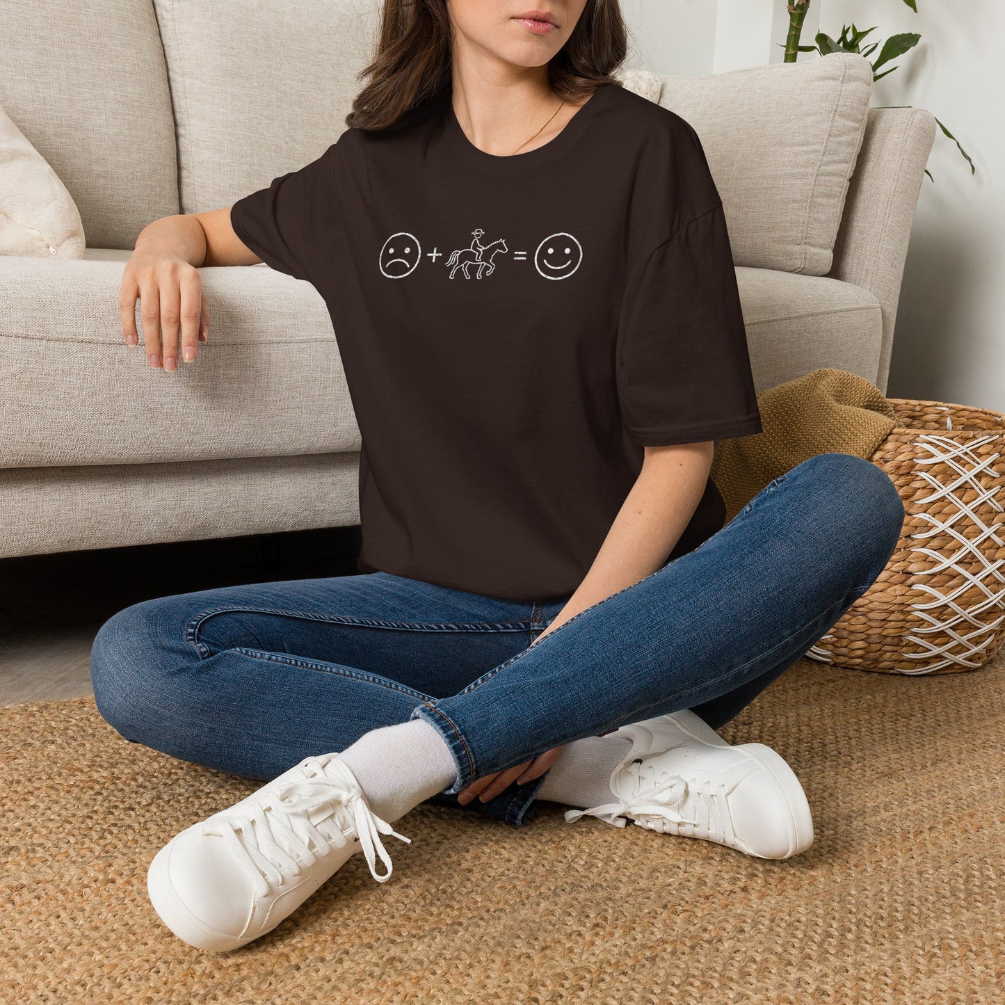 Horse Therapy T-Shirt — Sad + Horse = Happy Graphic Tee