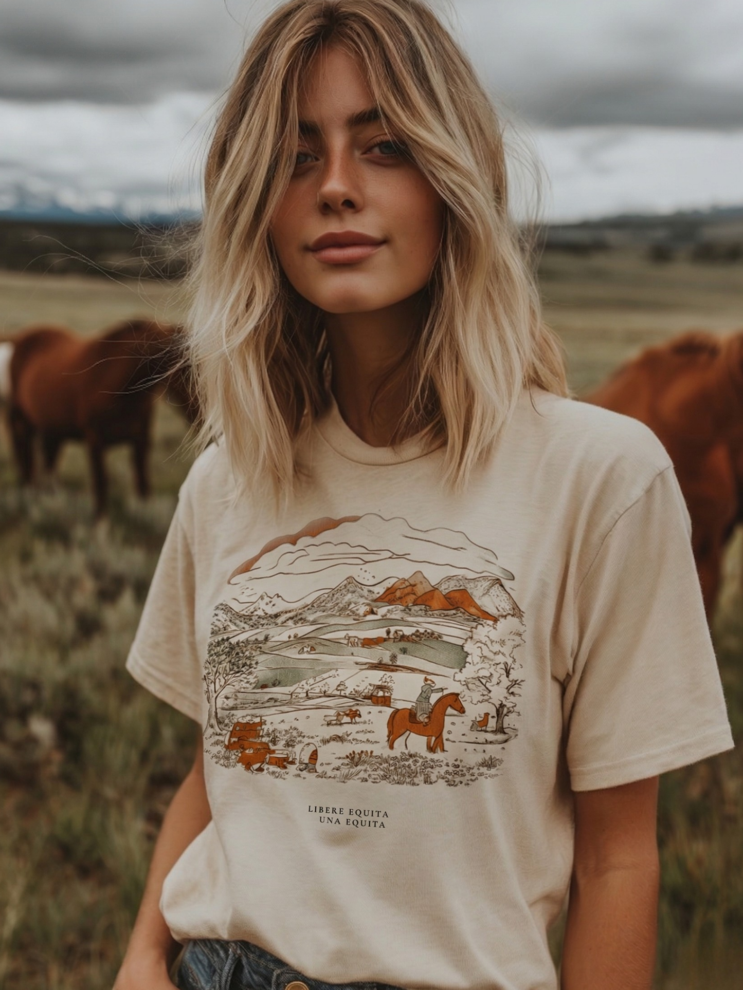 LIBERE EQUITA, UNA EQUITA  - Relaxed Fit Tee