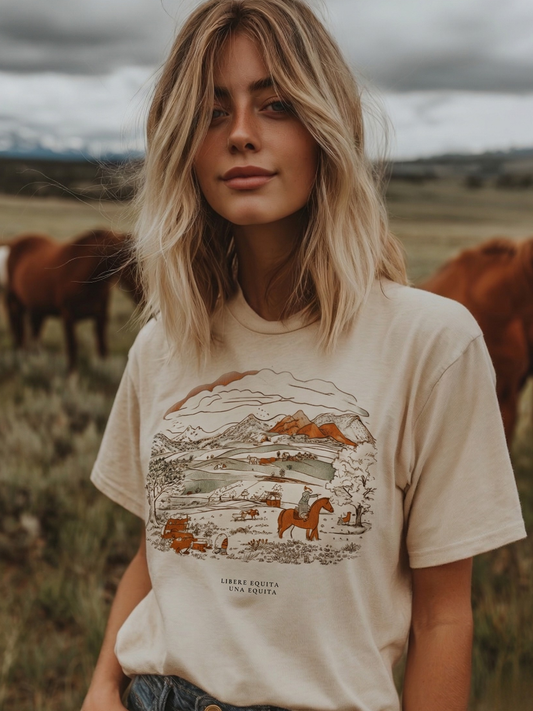 LIBERE EQUITA, UNA EQUITA  - Relaxed Fit Tee