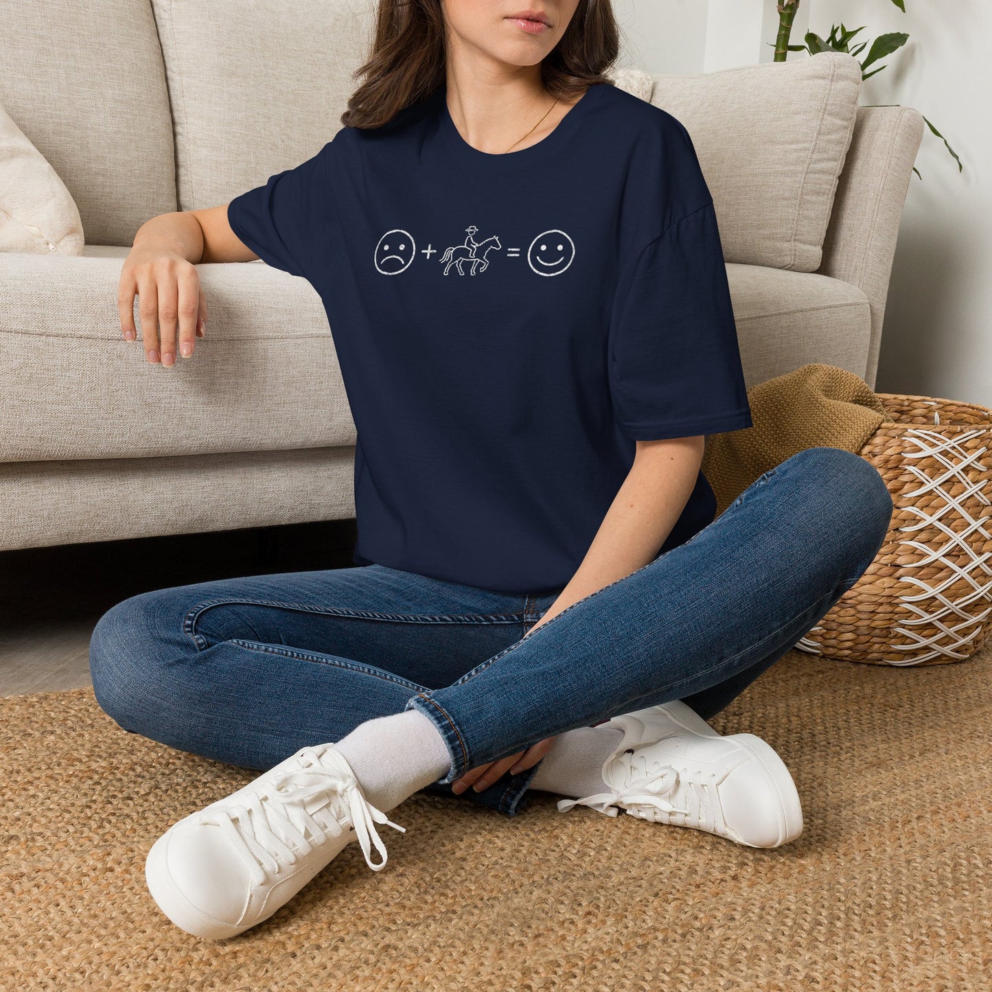 Horse Therapy T-Shirt — Sad + Horse = Happy Graphic Tee