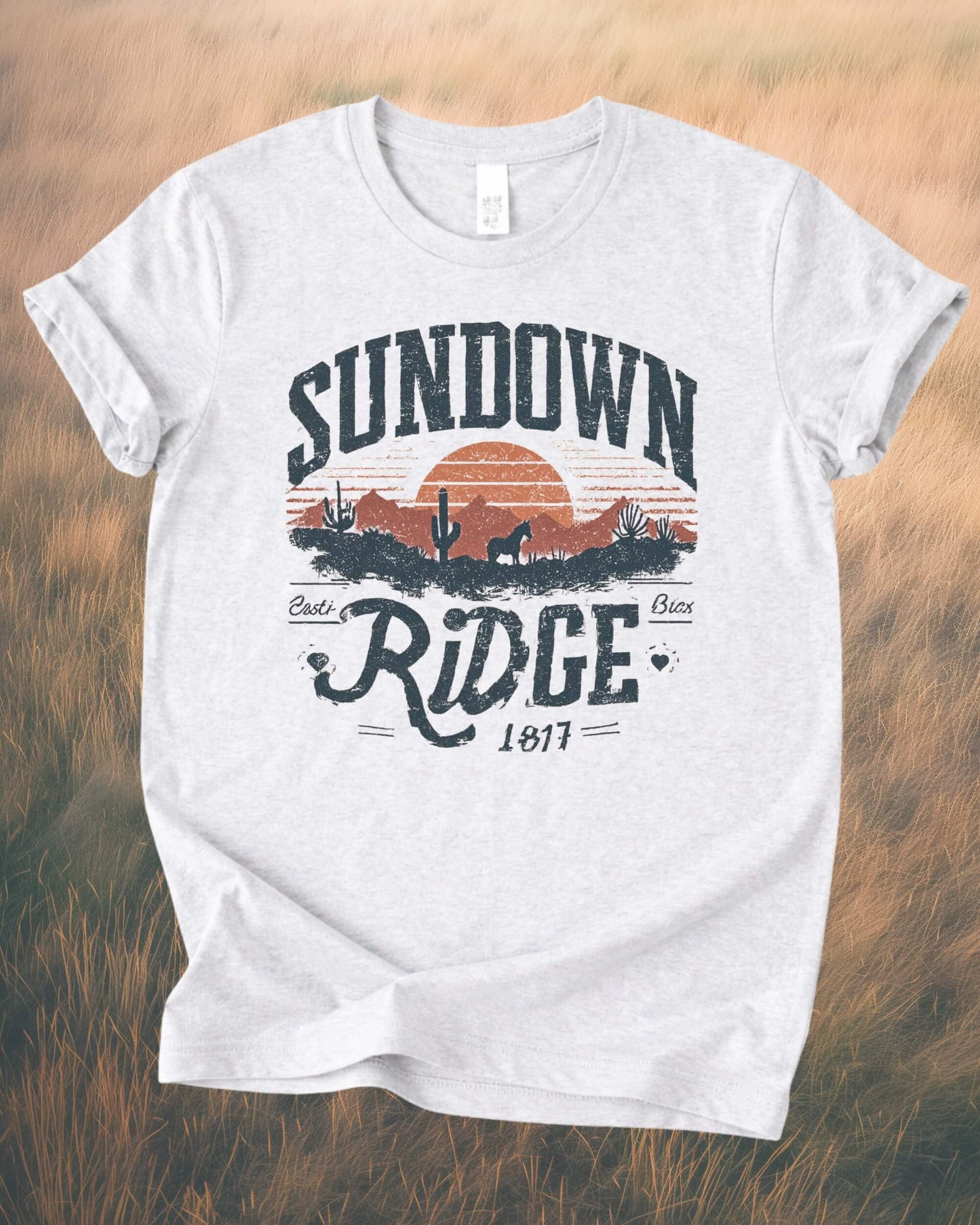 Sundown Ridge — Vintage Sunset Graphic T-Shirt