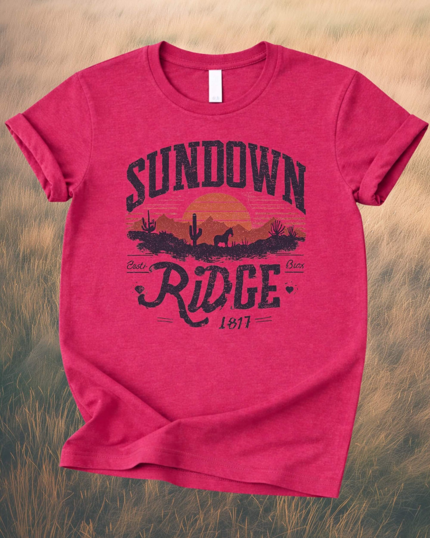 Sundown Ridge — Vintage Sunset Graphic T-Shirt