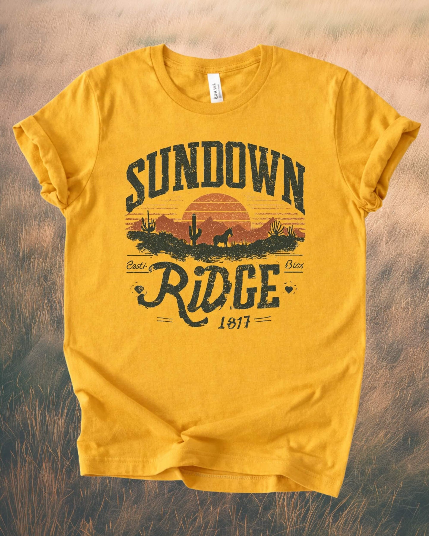 Sundown Ridge — Vintage Sunset Graphic T-Shirt