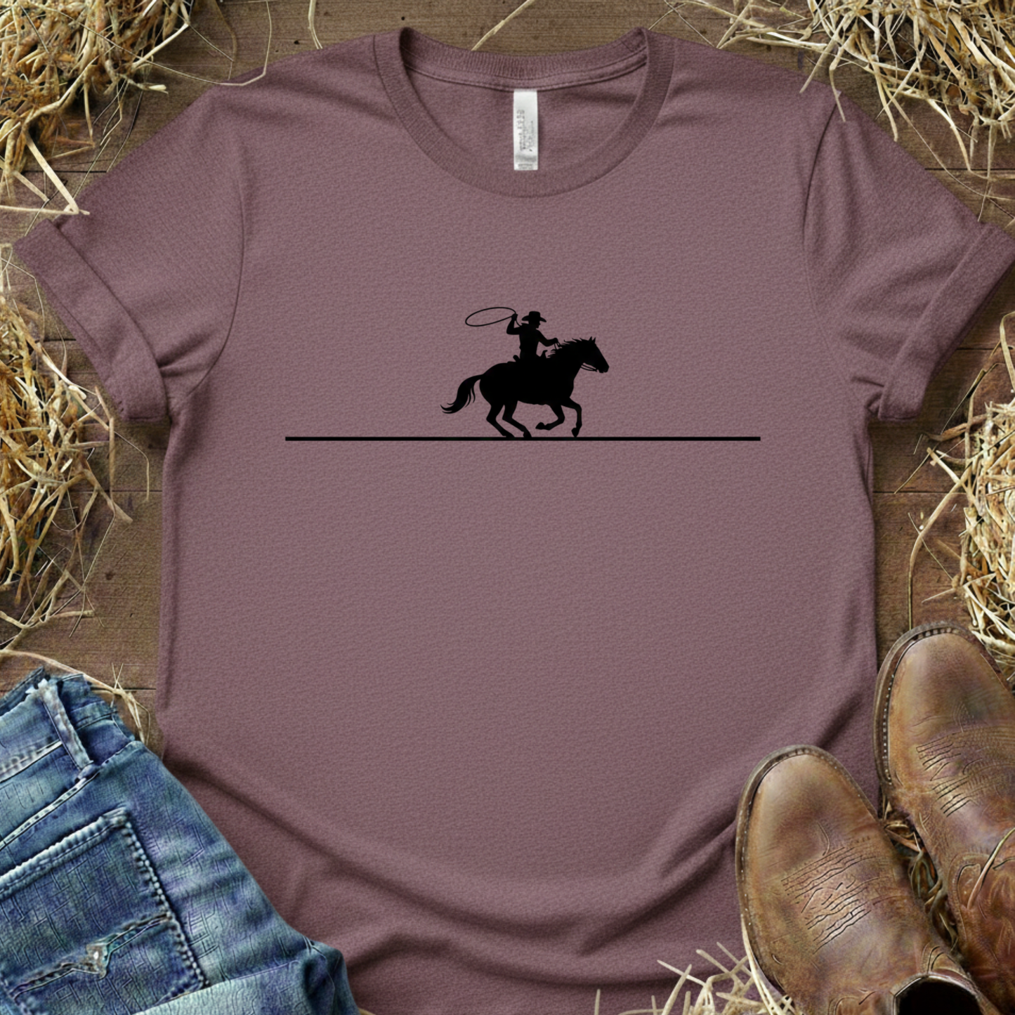 The Cowboy Mark – Minimal Western Rider Tee