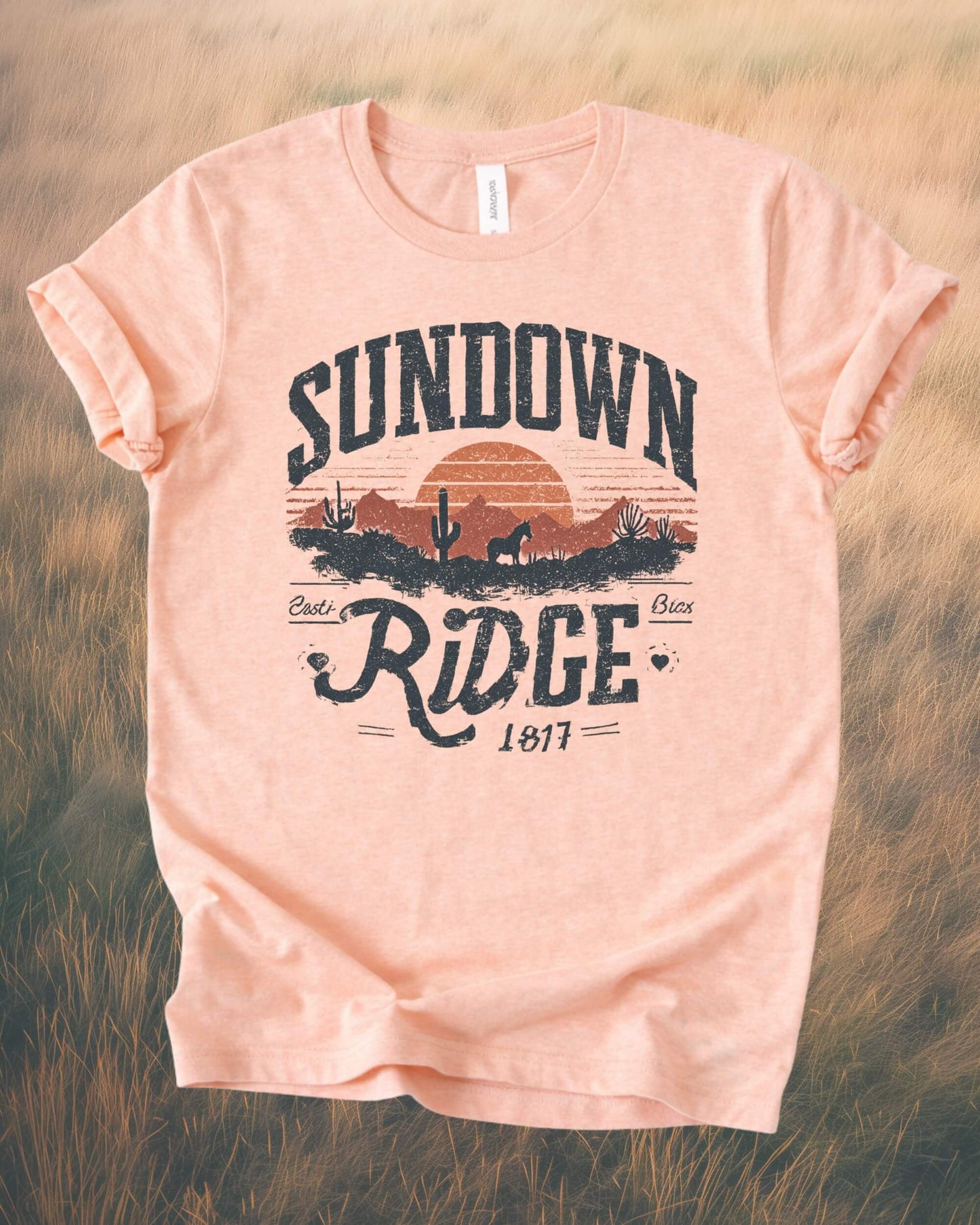 Sundown Ridge — Vintage Sunset Graphic T-Shirt