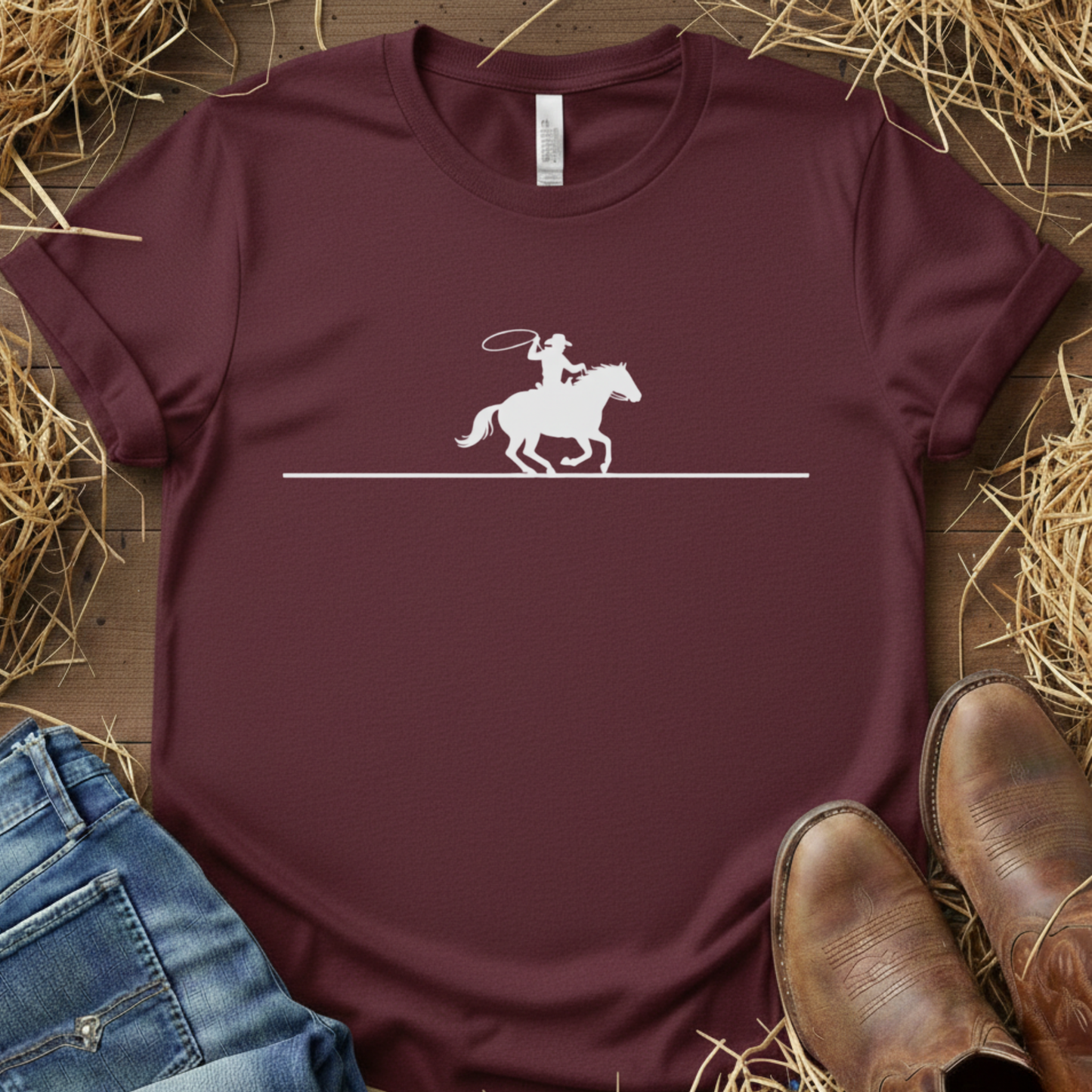 The Cowboy Mark – Minimal Western Rider Tee