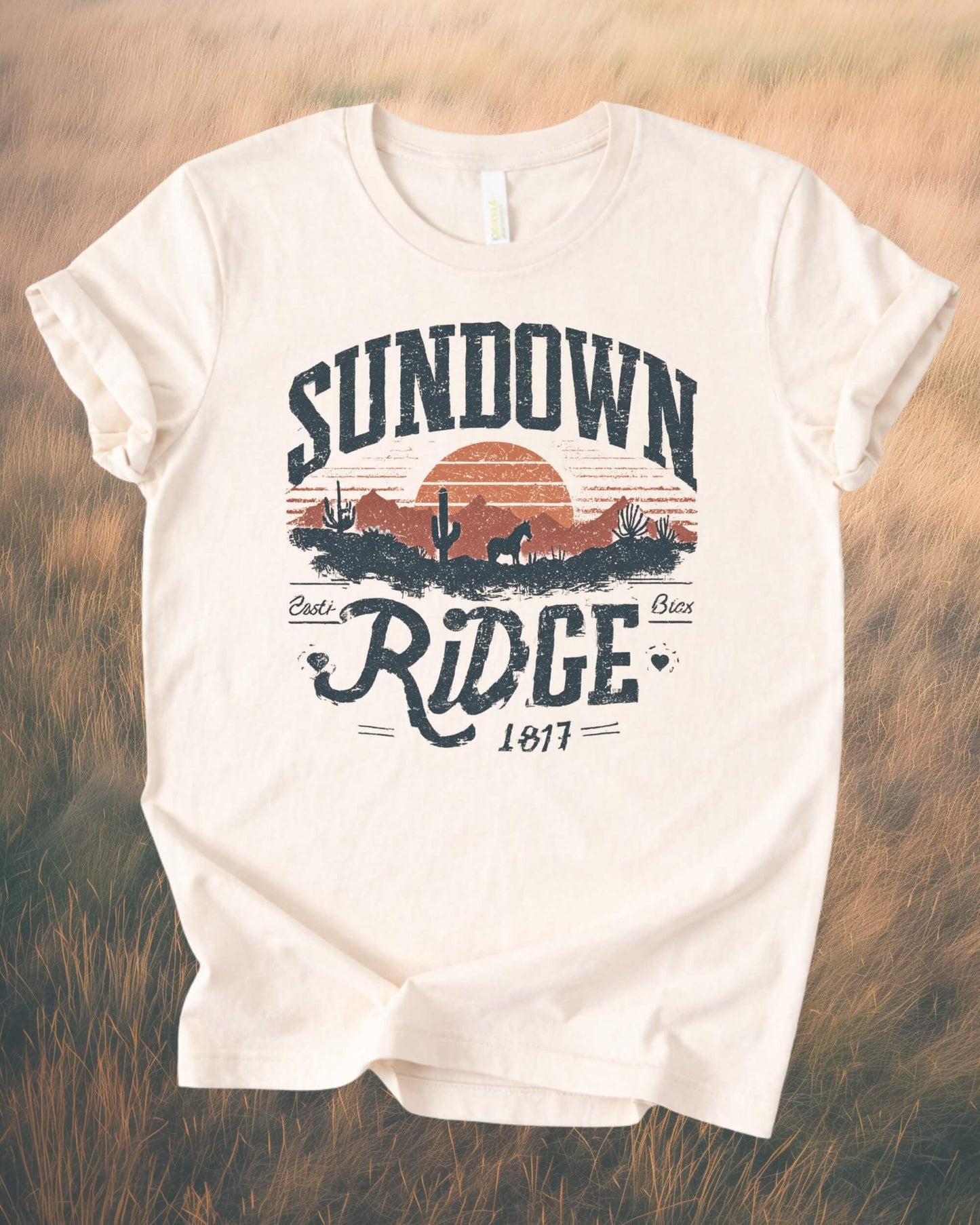 Sundown Ridge — Vintage Sunset Graphic T-Shirt