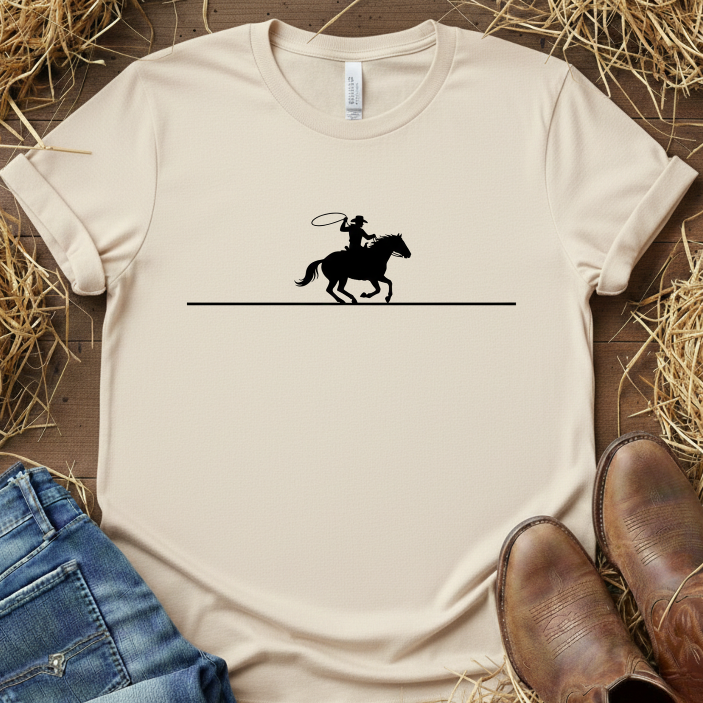 The Cowboy Mark – Minimal Western Rider Tee