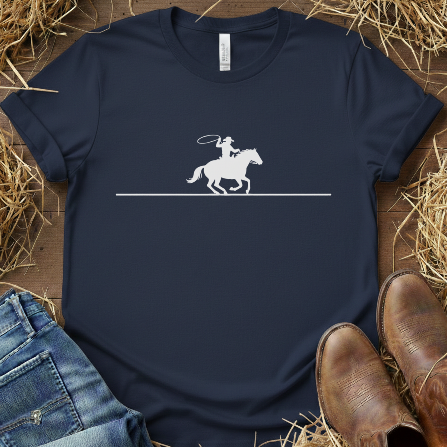 The Cowboy Mark – Minimal Western Rider Tee