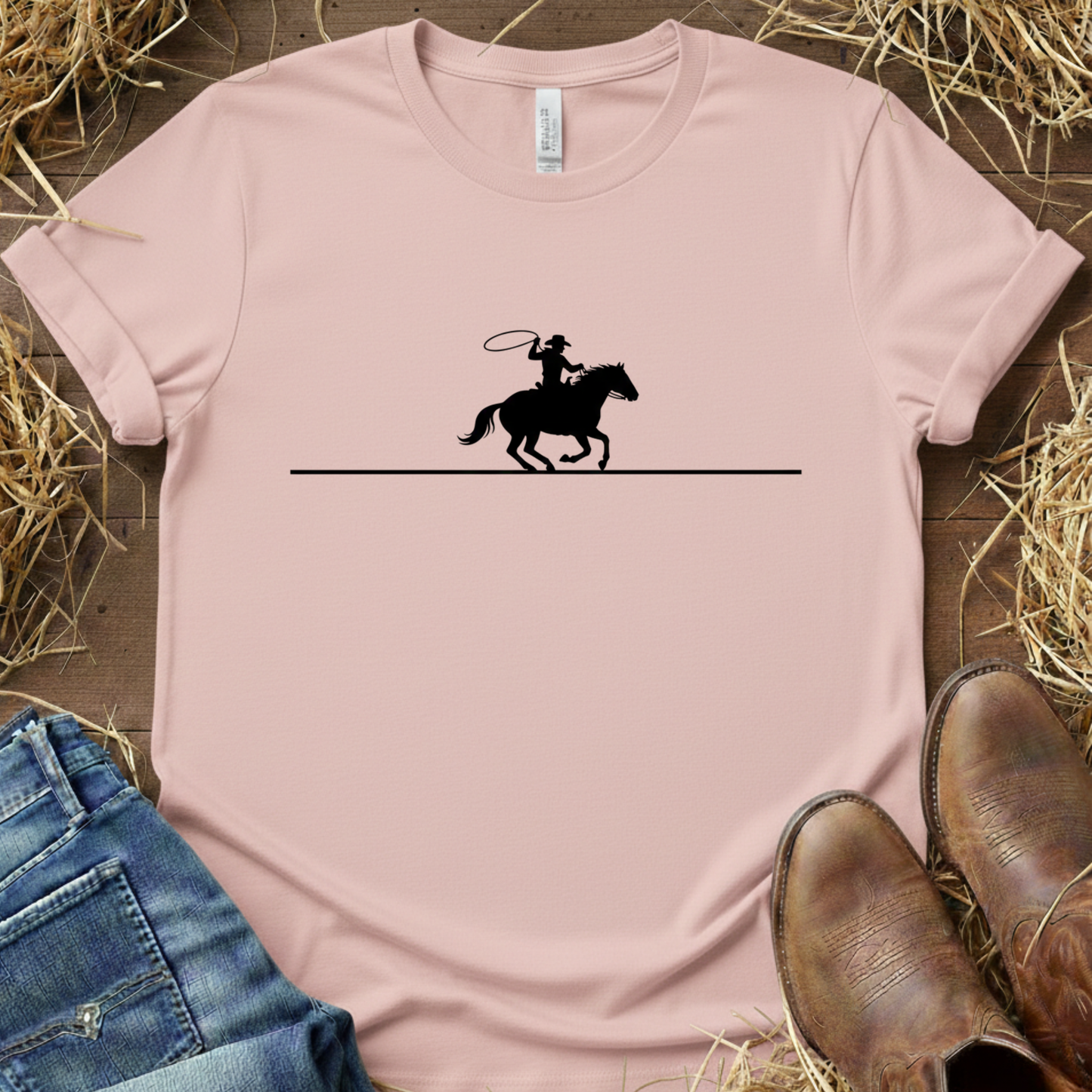 The Cowboy Mark – Minimal Western Rider Tee