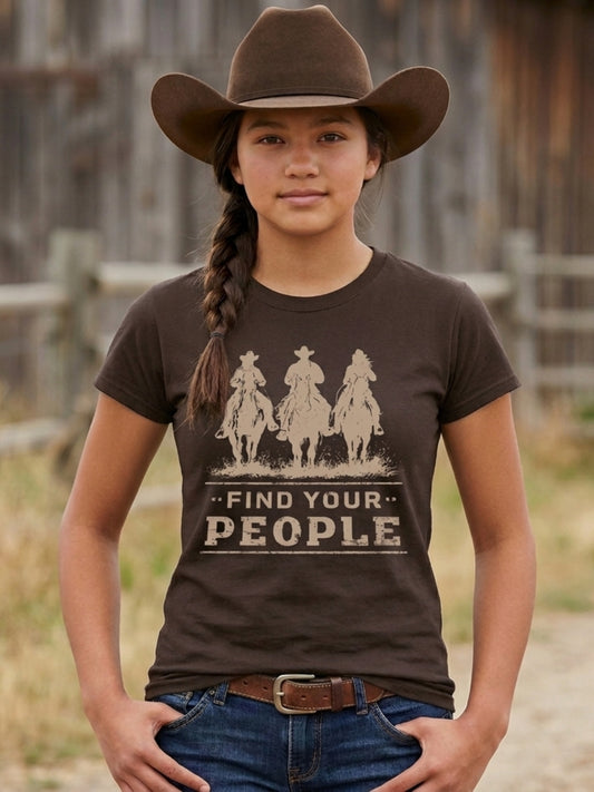 Find Your People Cowboy Tee — Women's Western Horseback Riding T‑Shirt