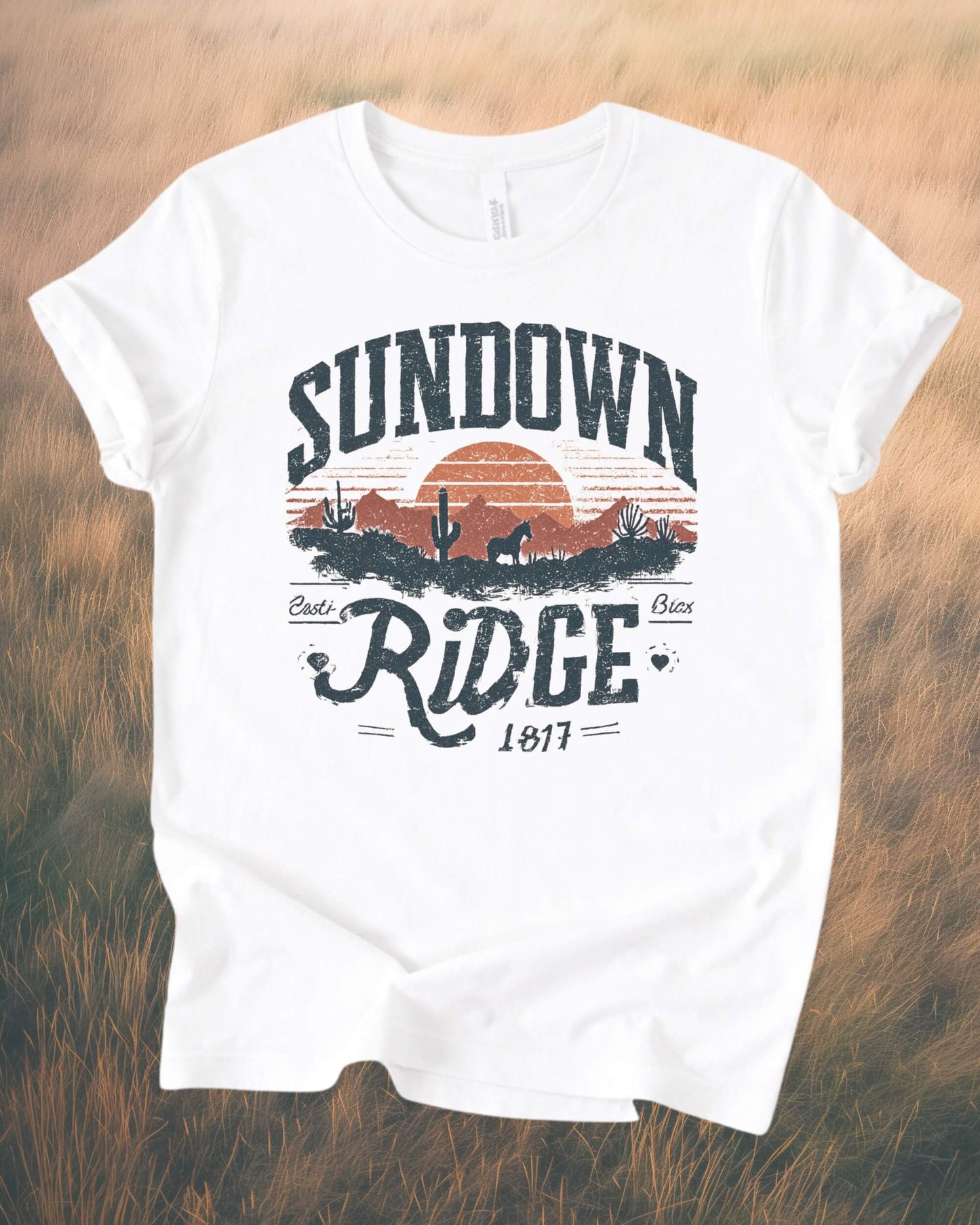 Sundown Ridge — Vintage Sunset Graphic T-Shirt