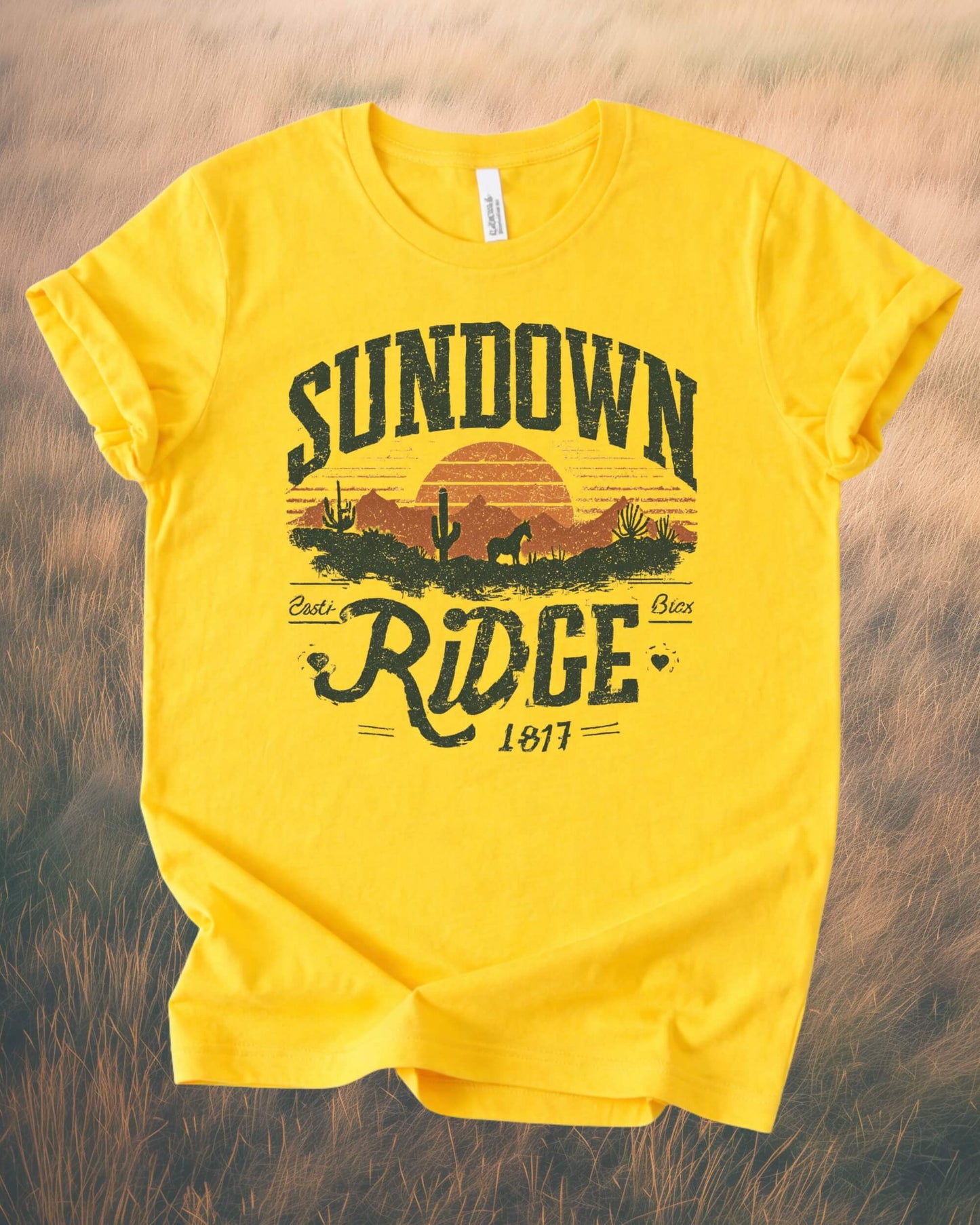 Sundown Ridge — Vintage Sunset Graphic T-Shirt